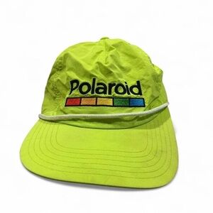 Polaroid Retro Inspired 2021  Vibrant Lime Green Snap Back  Hat Unisex